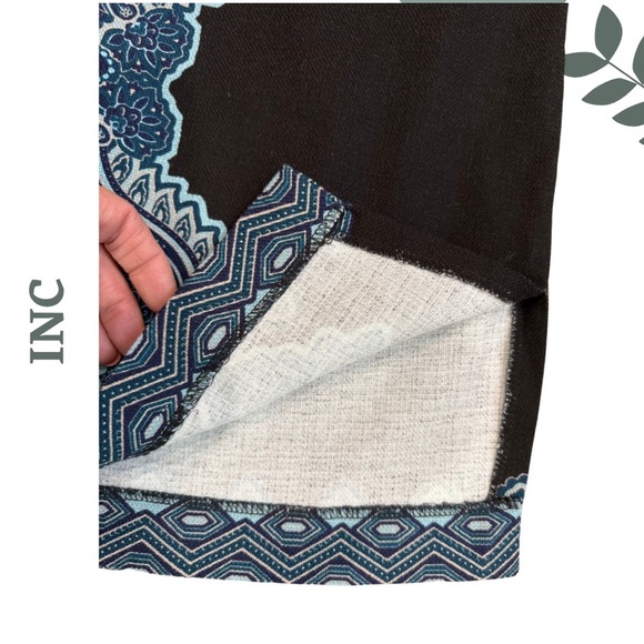 International Concepts Pencil Skirt with Boho Mandala Design Black Blue Size 14 - Picture 4 of 5